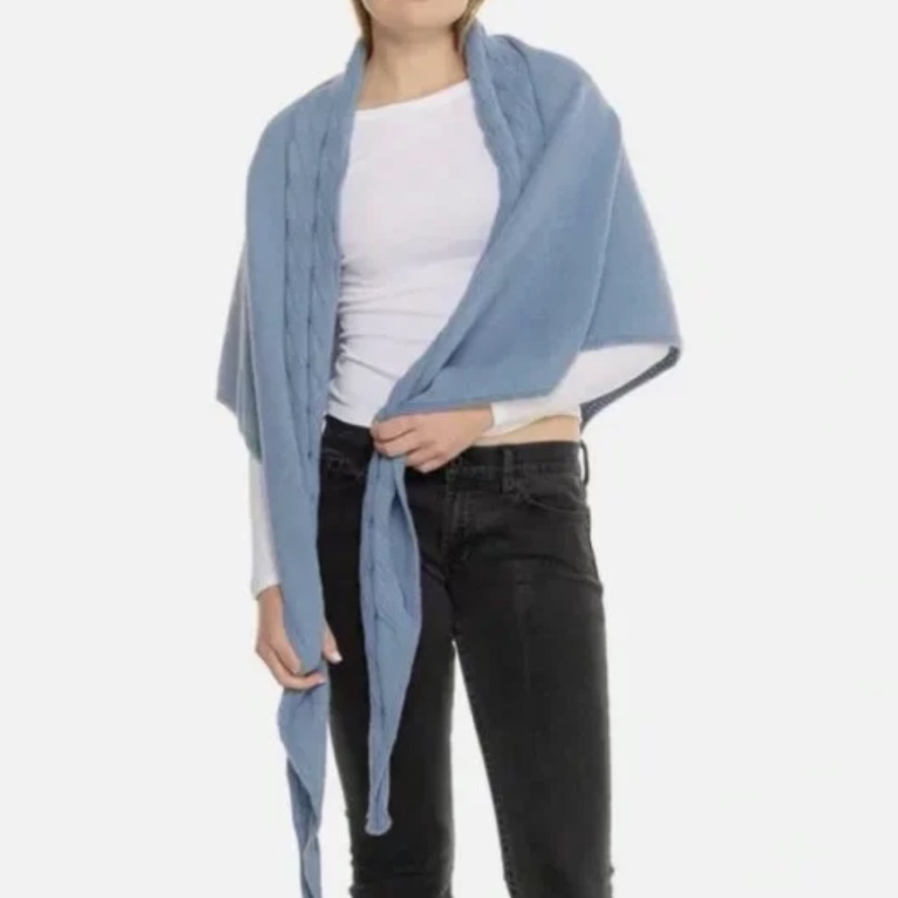 Free People Blue Coastline Cable Knit Scarf, NWT